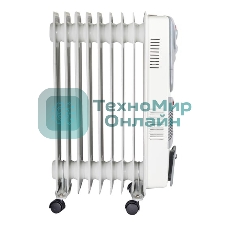 Масляный обогреватель Ресанта ОМ-9АВ (9 секций) белый, 2400 Вт, 30 м2, термостат 67/3/22
