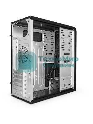 Компьютерный корпус Miditower ExeGate CP-601-UNS450 (ATX, БП UNS450 с вент. 12см, 2*USB, аудио, черный)