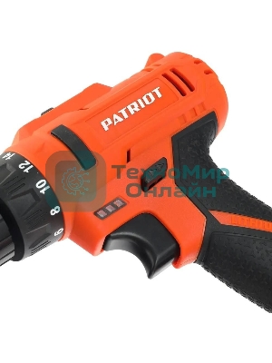Дрель-шуруповерт Patriot BR 187UES, Аккумуляторная, 18В, 2 АКБ, Кейс