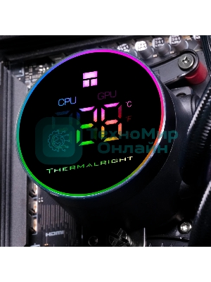 Система жидкостного охлаждения Thermalright Frozen Magic 360 Digital V2 (360мм, LED temp., Black, ARGB/Fans: 3x120мм, 68.9CFM, 28.2dBA, 2000RPM/Pump height 54.4мм, Rad thickness 27мм/S: 1700, 1200, 1851, 115X, AM5, AM4)