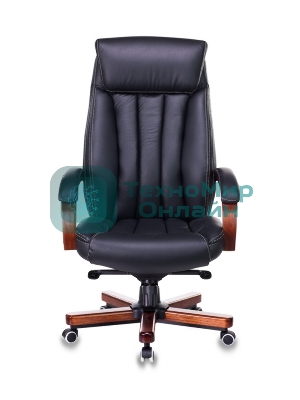 Кресло Бюрократ T-9922WALNUT/BLACK черный, кожа