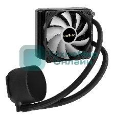 Комплект жидкостного охлаждения ExeGate BlackWater-120V3.PWM.ARGb (3 PIN 5V ADDRESSABLE RGb подсветка, LGA2066/2011/1366/1150/1151/1155/1156/1200/1700/1851/AM4/AM5/FM1/FM2/FM2+/AM2/AM2+/AM3/AM3+, TDP 150W, Fan 120мм 4pin PWM 600-1800RPM Hydro bearing, помпа 3pin 2700RPM, макс. шум 37db, с термопастой, на винтах, черный, Color Box)