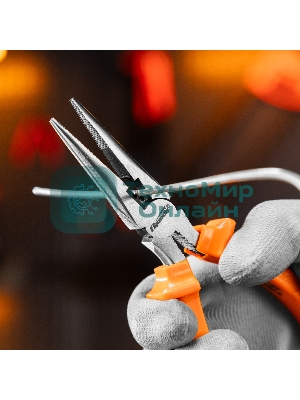 Длинногубцы Sparta Classic, 160 мм, прямые шлифованные, пластмассовые рукоятки