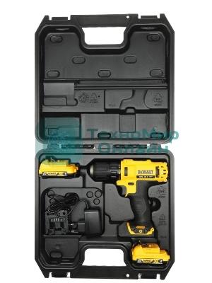 Дрель-шуруповерт DeWalt DCD710D2-QW, 10,8 В, 2 Ач, 24 Нм, щеточный