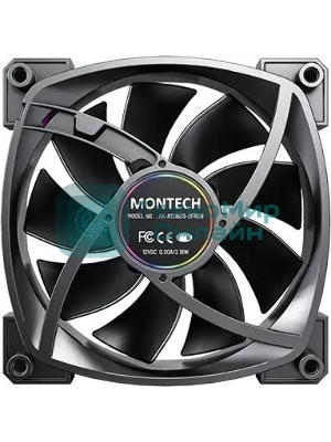 Вентилятор для корпуса Montech AX120 ARGb 120х120x25 черный 4-pin 27дБ (AX120 PWM BLACK) Ret