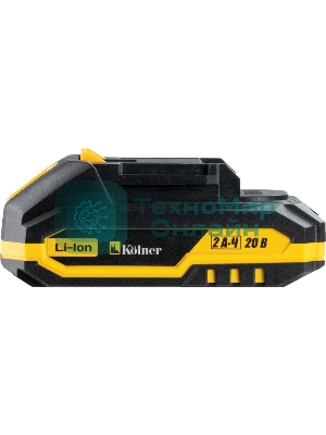 Дрель-шуруповерт Kolner PRO KCMT 20-3C, 20 В, 2 Ач, 60 Нм, бесщеточный