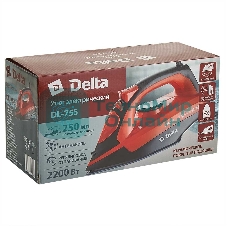 Утюг Delta DL-755 черный/оранжевый, 2200 Вт, 23 г/мин, 125 г/мин, 250 мл