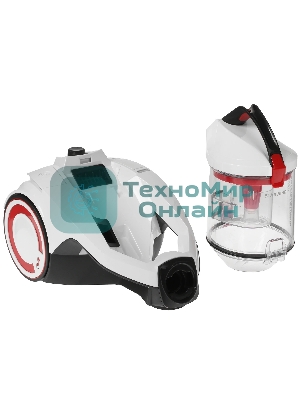 Пылесос Starwind SCV2082 белый/красный/черный, 350/2000 Вт, уборка сухая, пылесборник контейнер 3.5 л