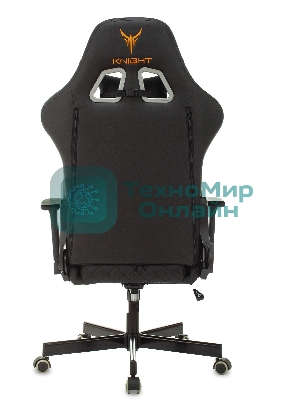 Кресло Knight ARMOR черный, экокожа, 120 кг, механизм качания