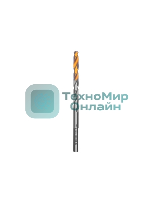 Сверло спиральное по металлу Denzel 5 x 86мм, Р6М5, Golden Tip