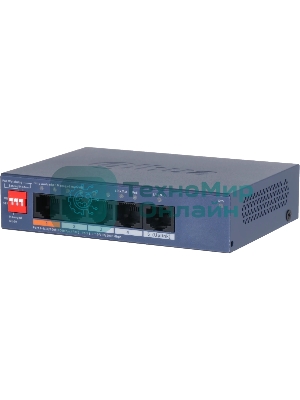 Коммутатор Dahua DH-CS4005-4GT-60 4-портовый гигабитный PoE с функцией облачного управления, 4 RJ45 10/100/1000 Мбит/с (PoE/PoE+/Hi-PoE), 1 RJ45 10/100/1000 Мбит/с (uplink), суммарно 60Вт