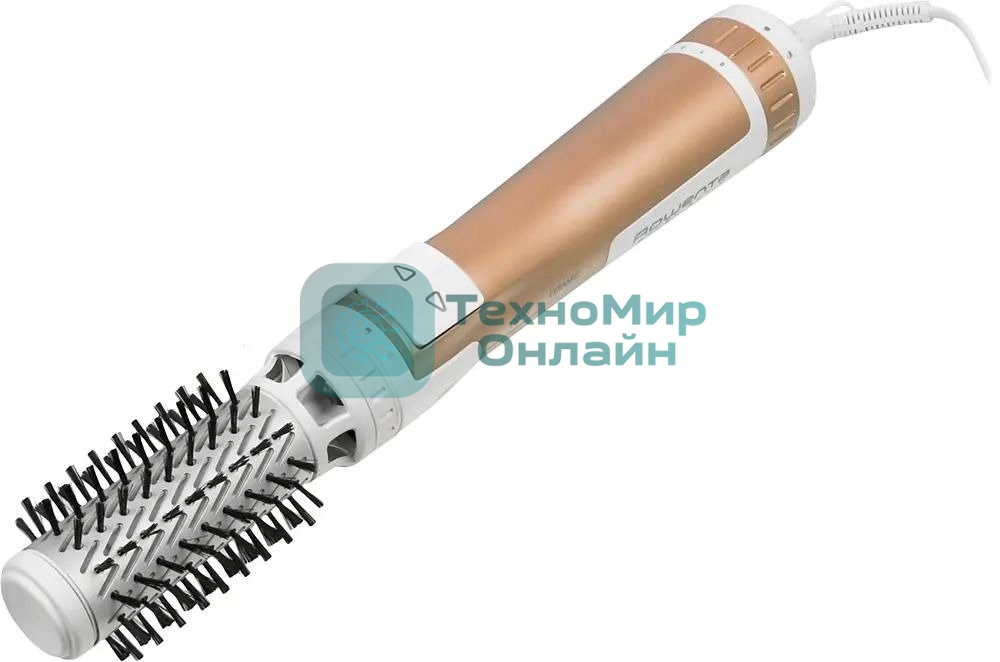 Фен-щетка Rowenta Brush Activ Compact CF9520F0 белый/золотой, 1000 Вт, ионизация, 40/50 мм