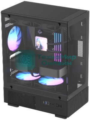 Корпус Formula Crystal Z1CM Plus AR v2 черный без БП mATX 5x120мм 1xUSB3.0 audio bott PSU
