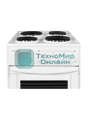 Плита электрическая Лысьва ЭП 411 белый, конфорок 4 электрических, духовка 57 л, 50 см x 84 см x 60 см