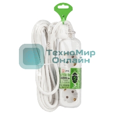 Удлинитель электрический ЭРА UDL-16-350-E Greenline 3 розетки с заземлением 5м ПВС 3x1мм2