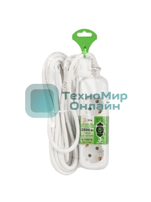 Удлинитель электрический ЭРА UDL-16-350-E Greenline 3 розетки с заземлением 5м ПВС 3x1мм2