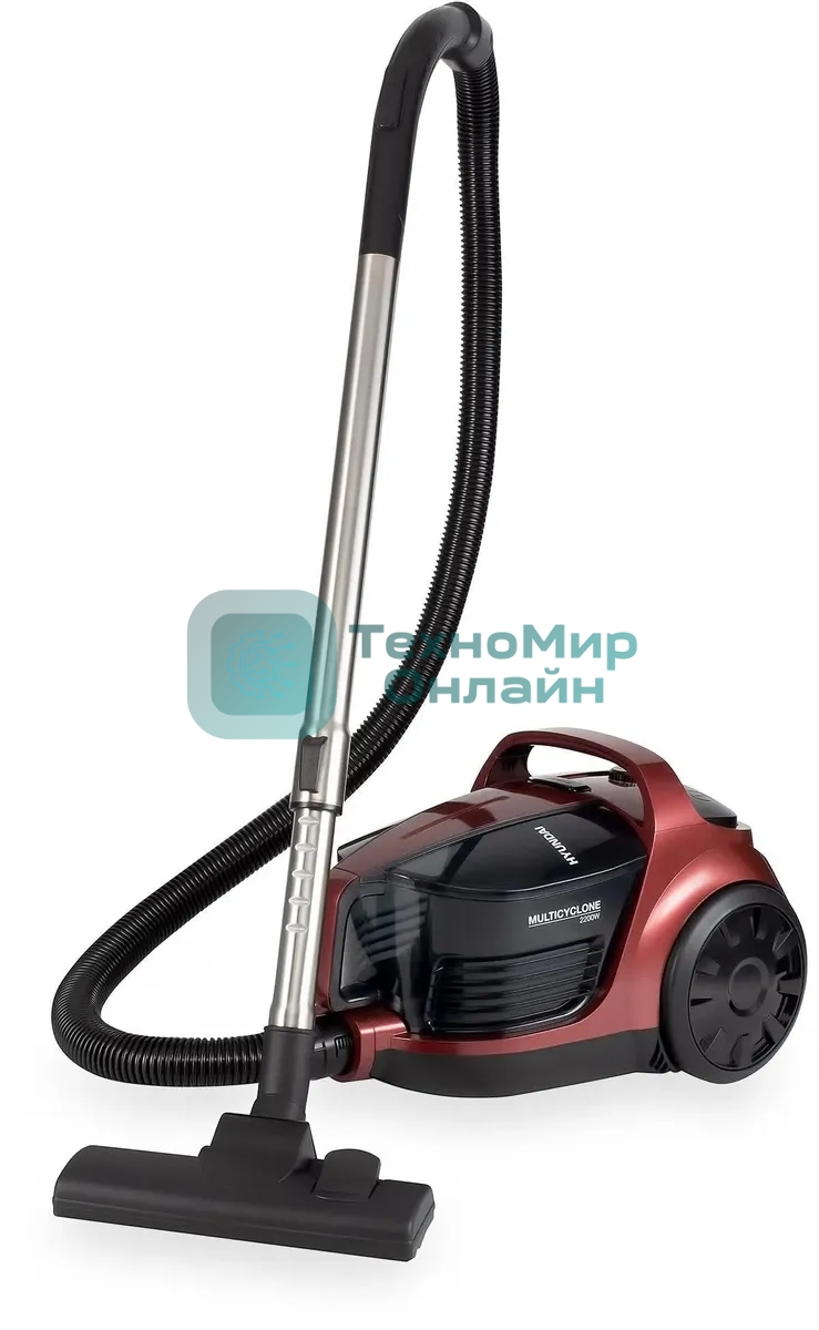 Пылесос Hyundai HYV-C2645 красный/черный, 380/2200 Вт, уборка сухая, пылесборник контейнер 3,5 л