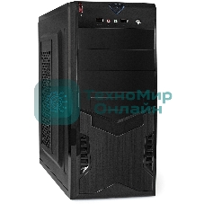 Компьютерный корпус Miditower ExeGate CP-601-UNS450 (ATX, БП UNS450 с вент. 12см, 2*USB, аудио, черный)