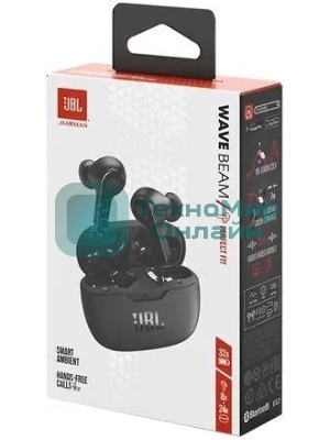 Наушники TWS JBL Wave Beam черный, внутриканальные, Bluetooth