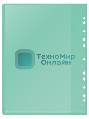 Папка-скоросшиватель Silwerhof 255123-04 A4, прозрачный верхний лист, 30 вкладышей, боковая перфорация, полипропилен зеленый