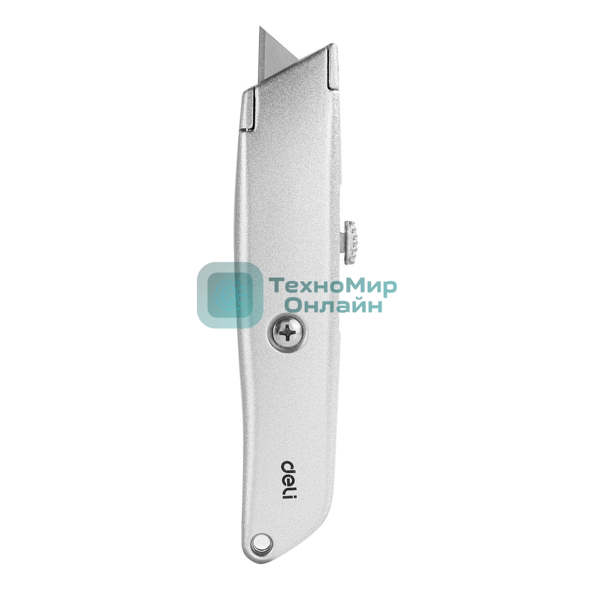 Универсальный нож с Т-образным лезвием Deli DL4260 19 мм, длина 153 мм, в комплекте 3 лезвия SK5, алюминиевый корпус