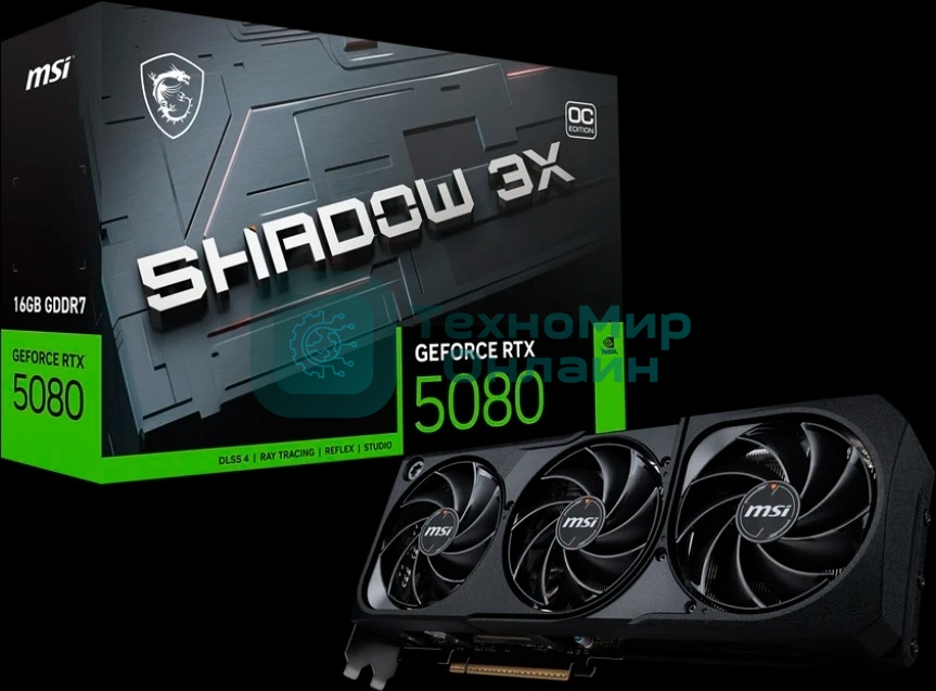 Видеокарта MSI GeForce RTX 5080 16G SHADOW 3X