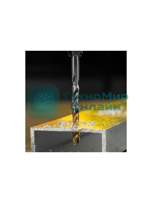 Сверло спиральное по металлу Denzel 5,5 x 93мм, Р6М5, Golden Tip