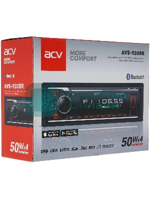 Автомагнитола ACV AVS-920BR, 1 DIN, Bluetooth, USB Type-A, AUX
