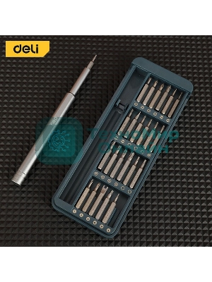 Набор прецизионных отверток Deli DL241025 (отвертка + 24 биты), сталь S2 + Cr-V
