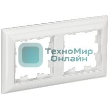 Рамка 2-местная IEK BRITE РУ-2-Бр DECOR 3D-форма белый/белый