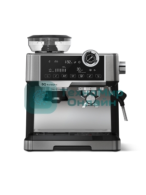 Кофеварка рожковая BQ CM5002 серебристый/черный, исп. кофе - зерновой/молотый, 2,8 л, 2400 Вт, 19 бар