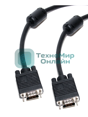 Кабель VGA сигнальный 15M, 15M, ферр.кольца, 3м.5bites