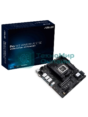 Материнская плата Asus PRO WS W680M-ACE SE, LGA1700, Intel W680, 4xDDR5, 8xSATA, 2xM.2, 1xPCIe 5.0 x16, 1xPCIe 3.0 x4, 1xPCIe 3.0 x1, 1xDP, 1xHDMI, 1xVGA, 3x2.5Gb LAN, 1xUSB-C 10Gbps, 1xUSB-A 10Gbps, 4xUSB-A 5Gbps, 3x3.5 мм, 7.1, mATX