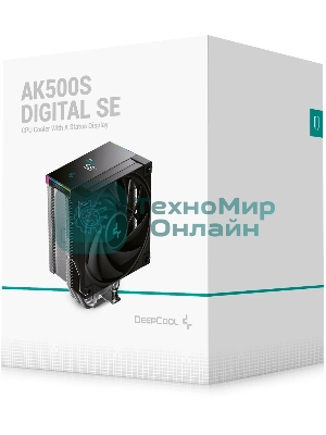 Кулер для процессора DEEPCOOL AK500S DIGITAL SE LGA20XX/1700/1200/115X/AM5/AM4 (12шт/кор, TDP 240W, PWM, Fan 120мм, 5 тепл. трубок, Copper Base, черный) RET (R-AK500S-BKADMN-GJD)