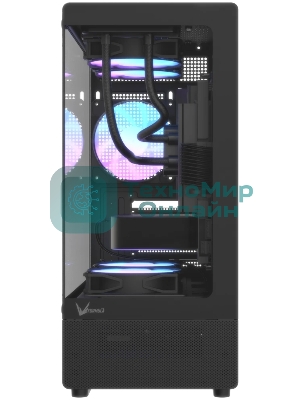 Корпус Formula Crystal Z1CM Plus AR v2 черный без БП mATX 5x120мм 1xUSB3.0 audio bott PSU