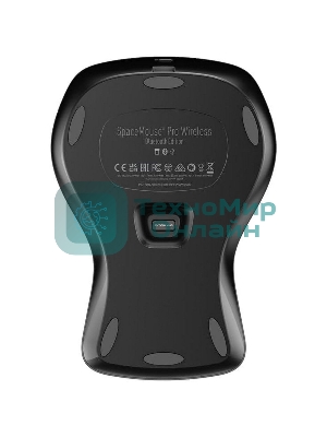 Мышь беспроводная/проводная 3DConnexion SpaceMouse Pro Wireless (3DX-700119) черный, радиоканал, Bluetooth, USB, кнопки - 15