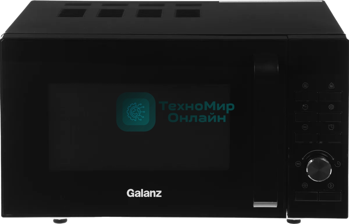 Микроволновая печь Galanz MOS-2402FDB черный, 20 л, 800 Вт, переключатели - кнопки, поворотный механизм