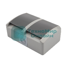 Блок из 2 розеток горизонтальный Kranz INDUSTRIAL открытой установки с заземлением, керамика, IP54 серый