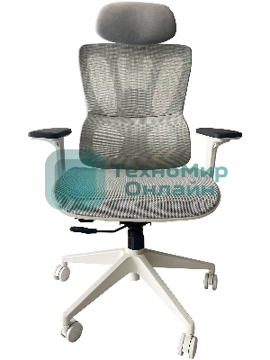 Кресло Cactus CS-CHR-MC02GY серый, сетка, подголовник