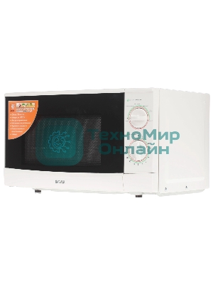Микроволновая печь Mystery MMW-2012 белый, 20 л, 800 Вт, переключатели - поворотный механизм