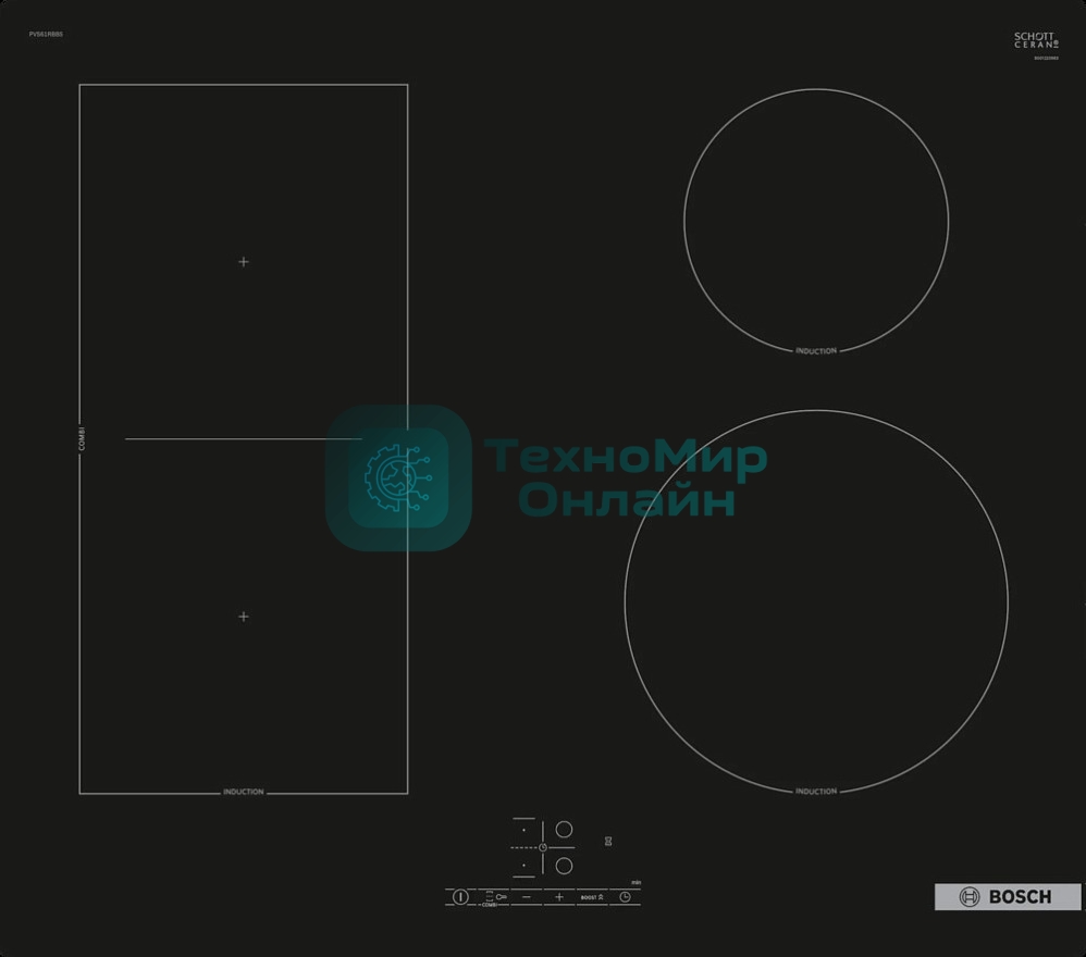Индукционная варочная панель Bosch PVS61RBB5E черный