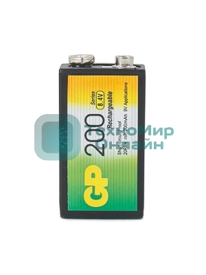 Батарейка аккумуляторная GP, Крона (20R8H, 6F22), Ni-Mh, 200 mAh, 1 шт., в блистере, 20R8H-2CRU1