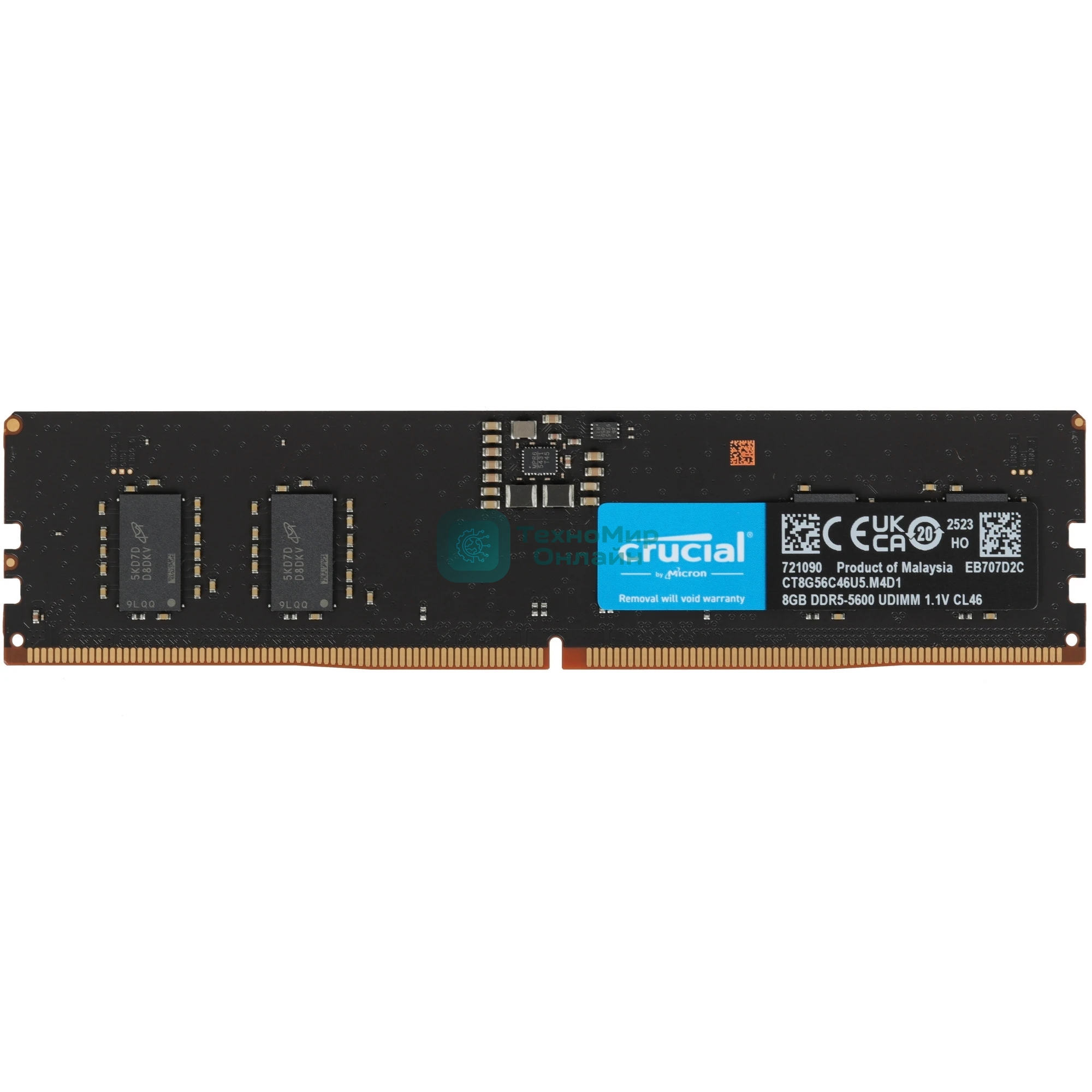 Оперативная память Crucial, DDR5, 8GB (1x8GB), 5600MHz, CL46, DIMM, OEM