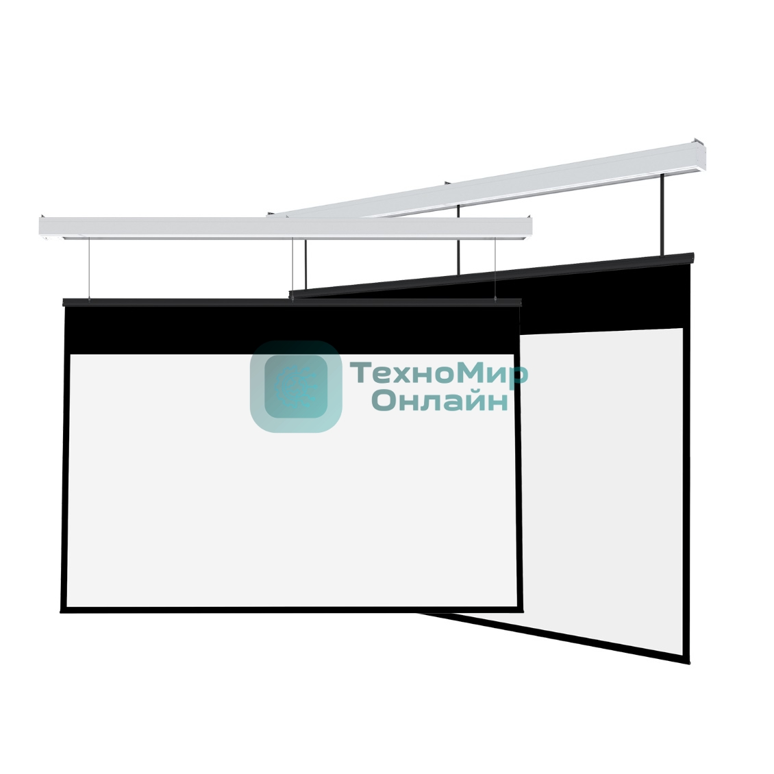 Экран для проектора S'OK Athena SGPSMS-442x249UHD на тросах с электроприводом, ПВХ+, белый к