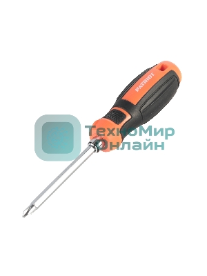 Отвертка Patriot с двусторонним стержнем, CR-V, PH2-SL6 x 100, двухкомпонентная рукоятка