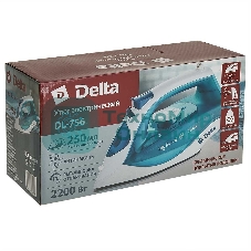 Утюг Delta DL-756 белый/зеленый, 2200 Вт, 23 г/мин, 125 г/мин, 250 мл