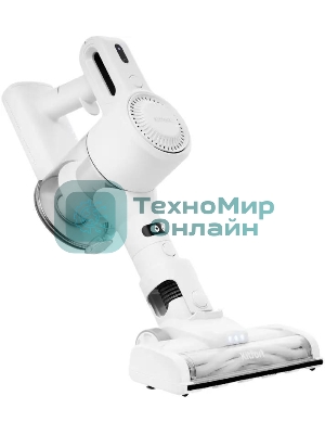 Пылесос вертикальный Kitfort КТ-5117 белый, питание от аккумулятора,  50 Вт, уборка сухая, пылесборник 0,5 л