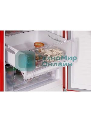 Холодильник Nordfrost NRB 162NF R красный двухкамерный 205/105 л морозилка снизу