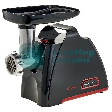 Мясорубка электрическая DELTA DL-6105M черный, 2000 Вт, 1.8 кг/мин, реверс, защита от перегрузки, насадки - 4