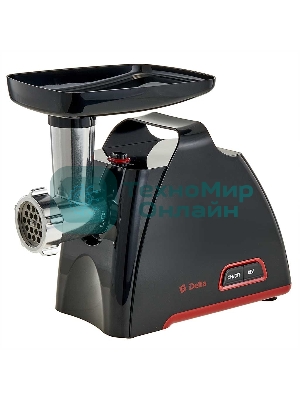 Мясорубка электрическая DELTA DL-6105M черный, 2000 Вт, 1.8 кг/мин, реверс, защита от перегрузки, насадки - 4
